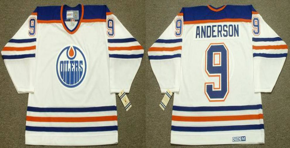 2019 Men Edmonton Oilers #9 Anderson White CCM NHL jerseys